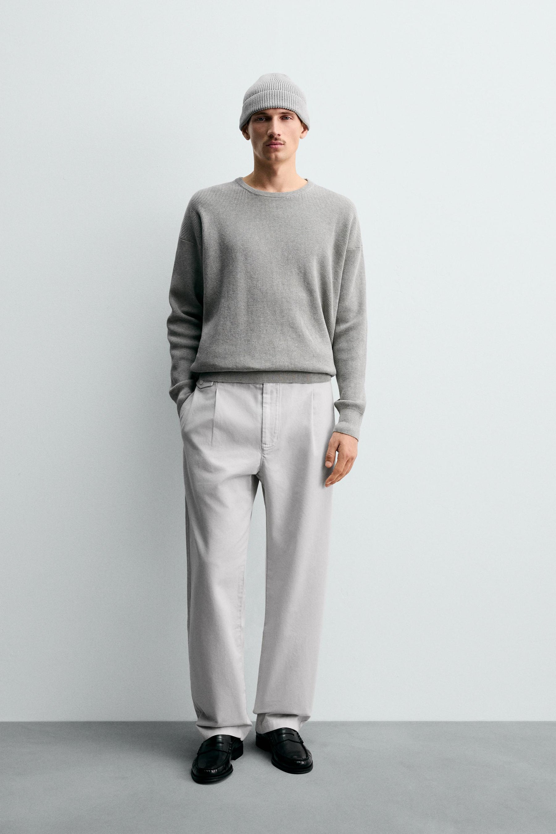 TEXTURED COTTON SWEATER - Image 1