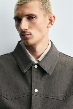 TWILL TEXTURED OVERSHIRT - Image 6