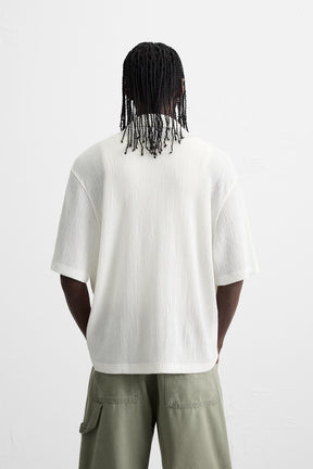 CREASED-EFFECT TEXTURED SHIRT - Image 3