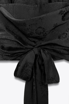 Neckholder-Top mit Blumenjacquardmuster