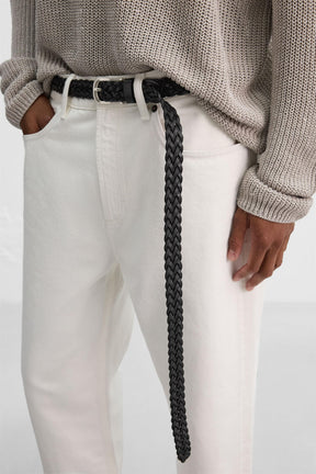LONG BRAIDED LEATHER BELT - Image 2