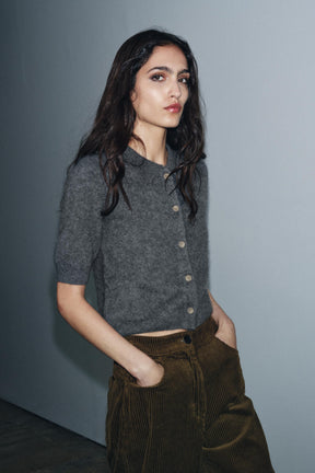 Woll-Polo-Strickjacke