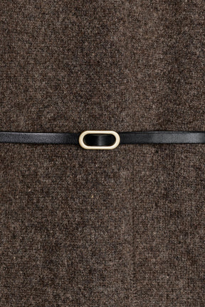 Wollstrickjacke mit Gürtel