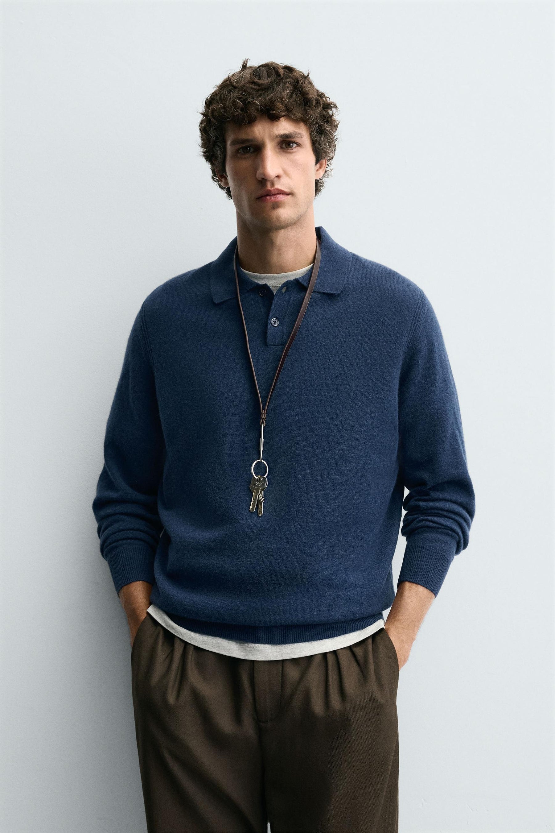 WOOL BLEND KNIT POLO SHIRT - Image 2