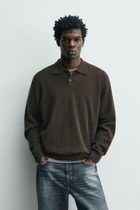 Polo aus Wollmischung