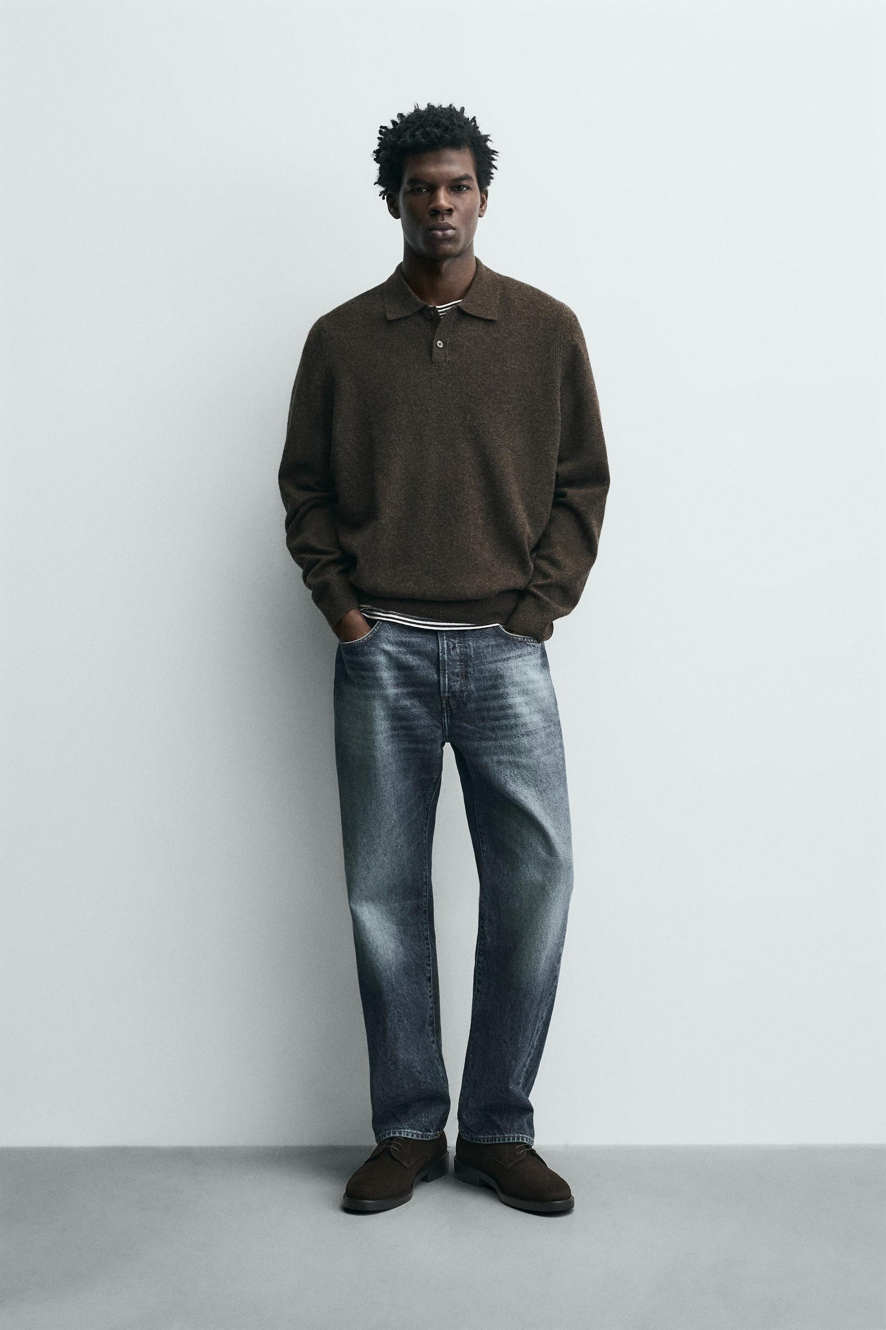 Polo aus Wollmischung