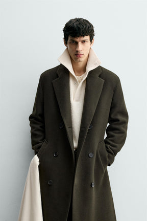 DOUBLE-BREASTED WOOL COAT WITH BELT - Image 2