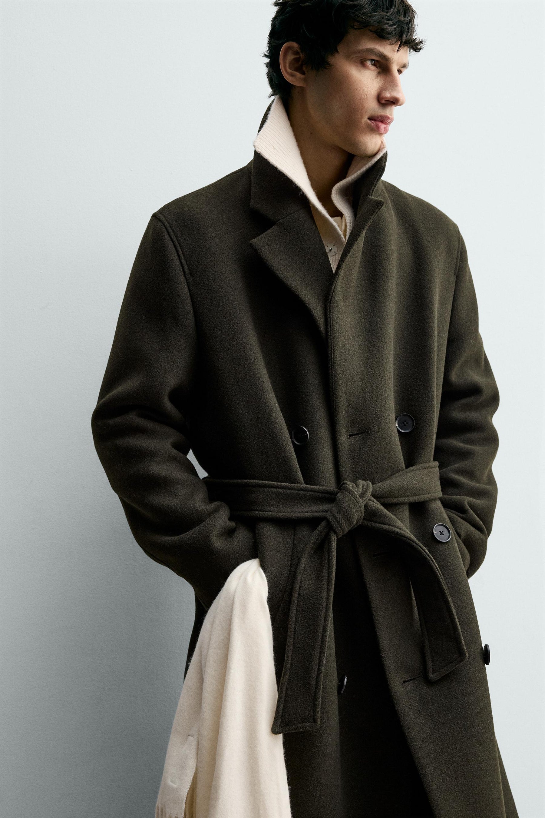DOUBLE-BREASTED WOOL COAT WITH BELT - Image 6