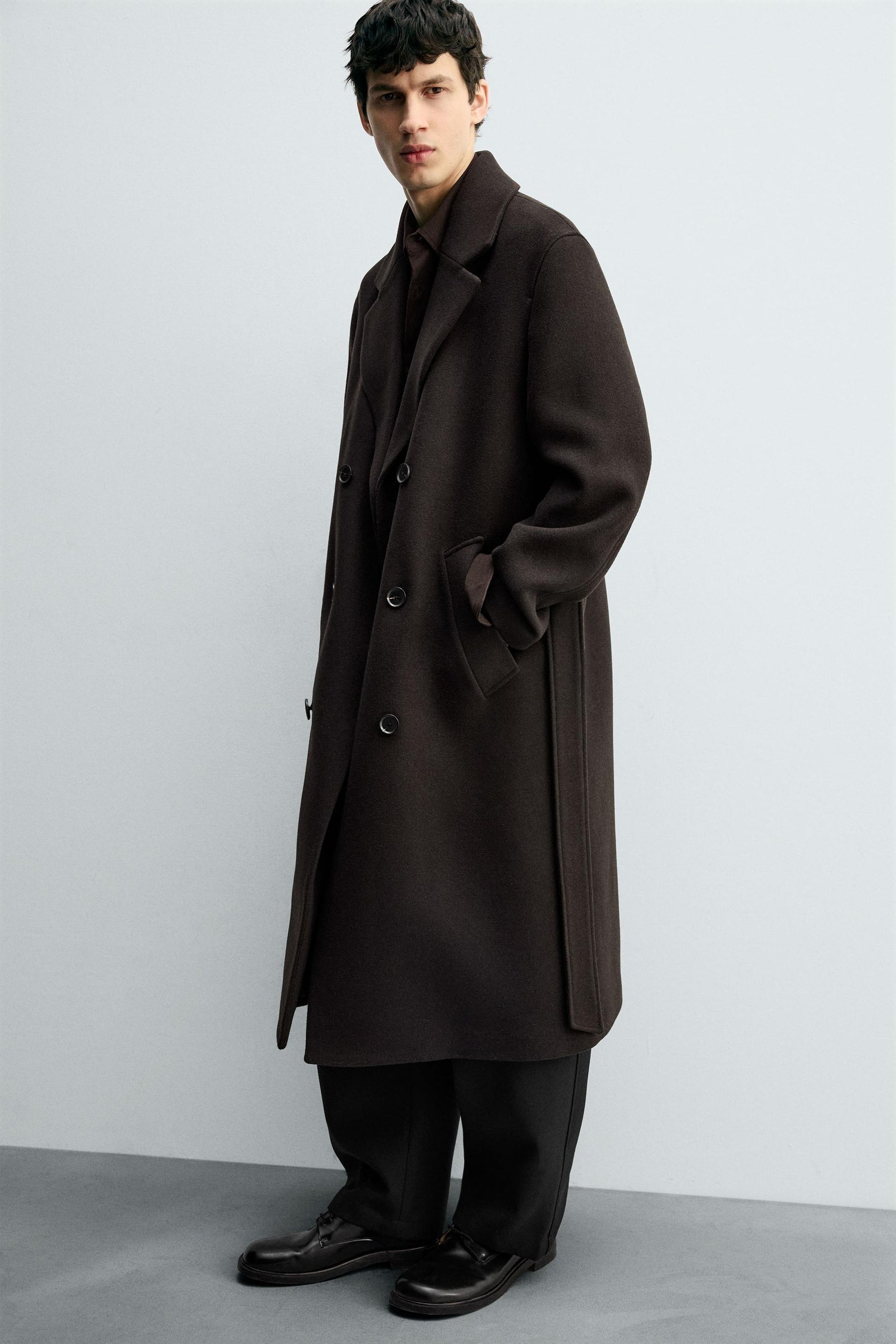 DOUBLE-BREASTED WOOL BLEND COAT WITH BELT - Image 5