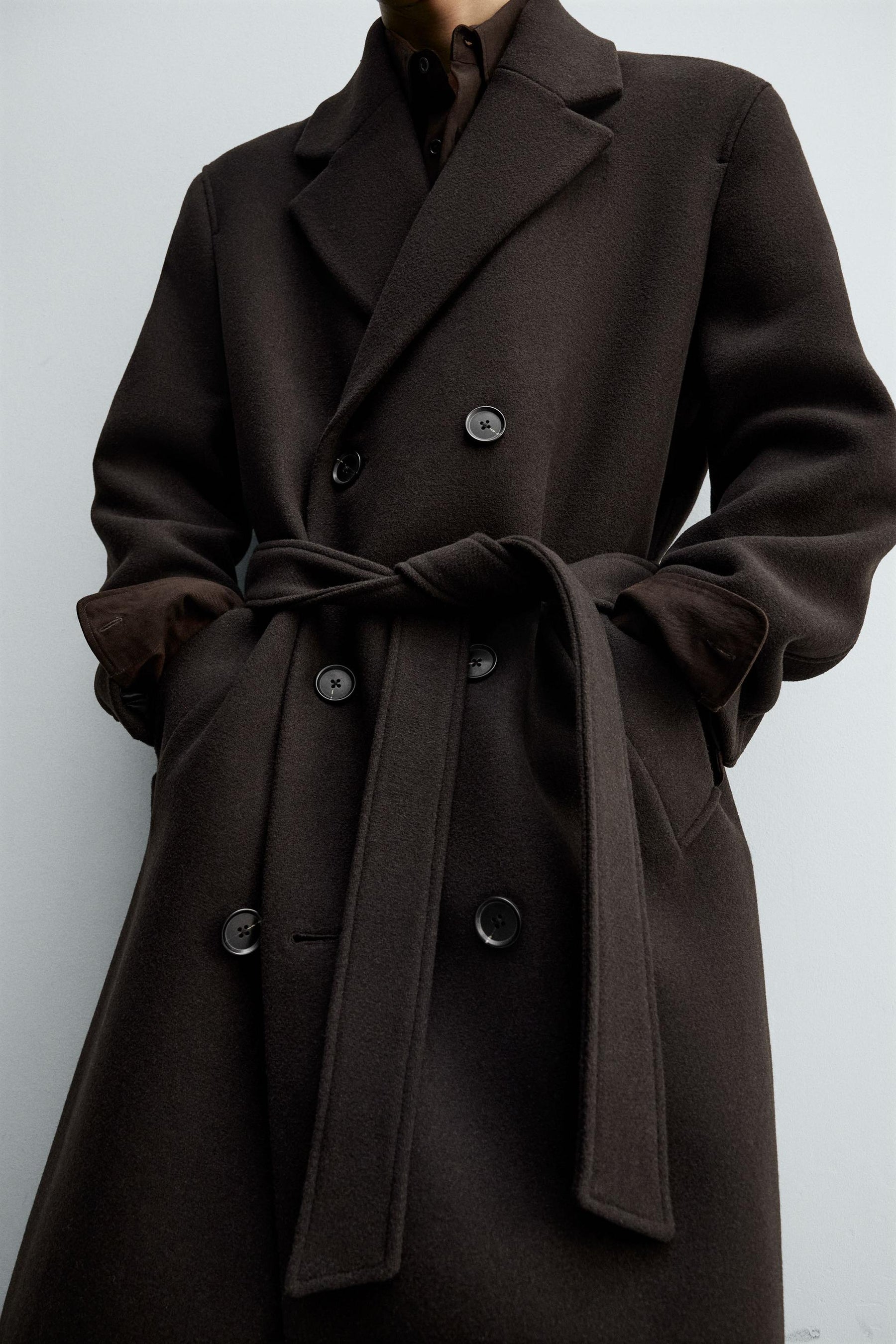 DOUBLE-BREASTED WOOL BLEND COAT WITH BELT - Image 7