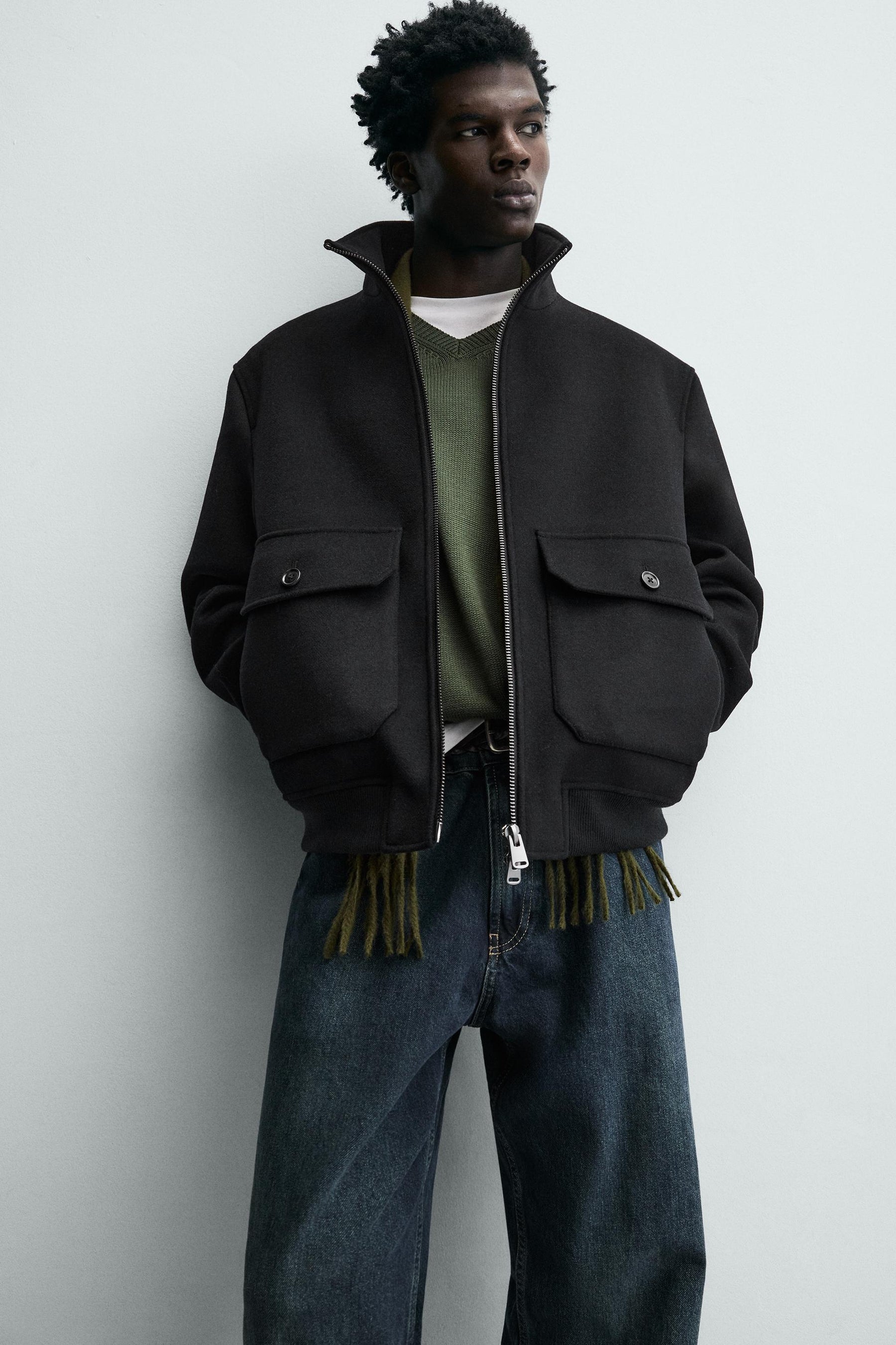 Normale Jacke mit Tasche