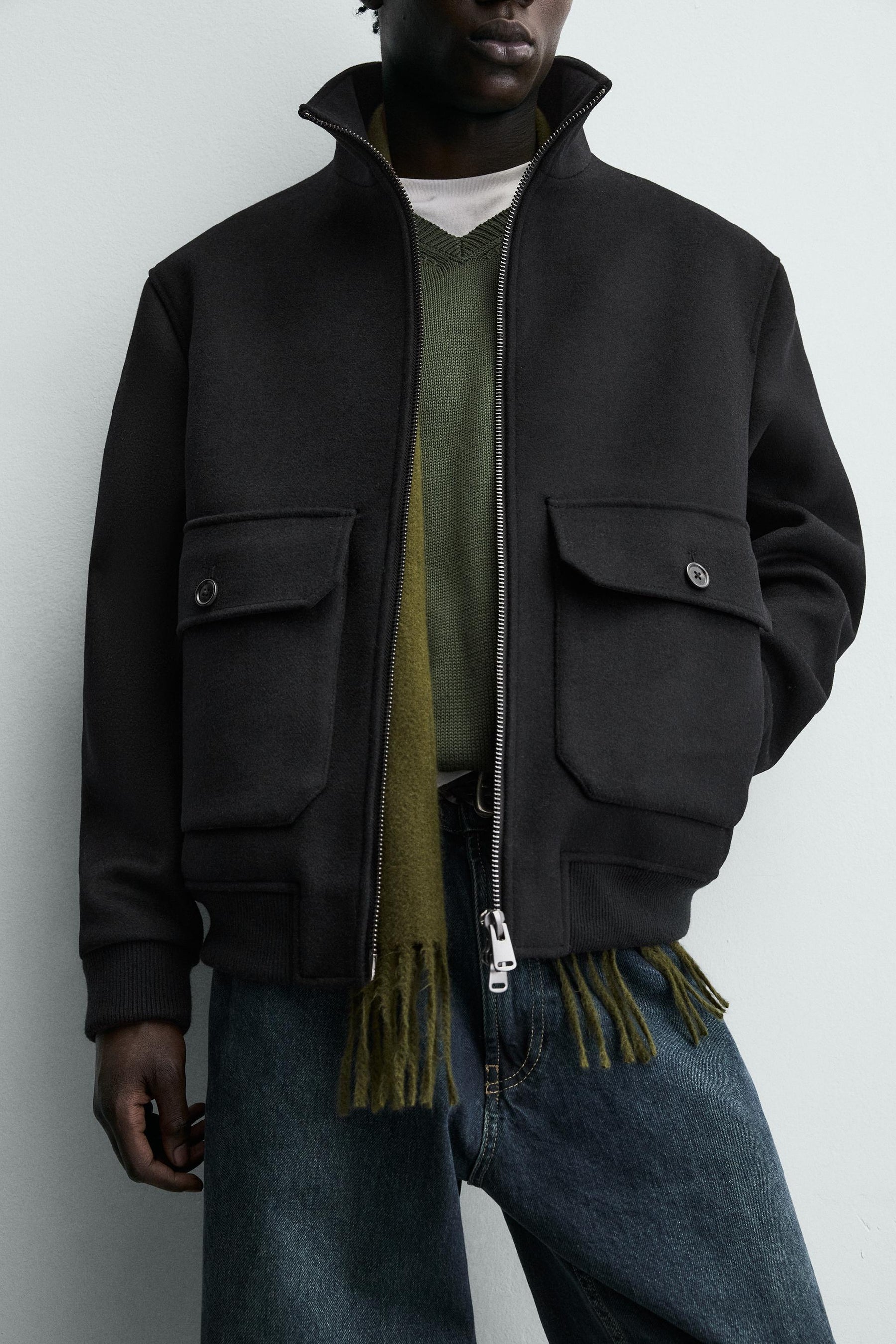 Normale Jacke mit Tasche