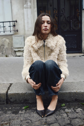 Bomberjacke aus Kunstpelz