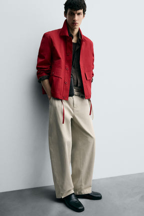 COTTON HERRINGBONE OVERSHIRT - Image 7