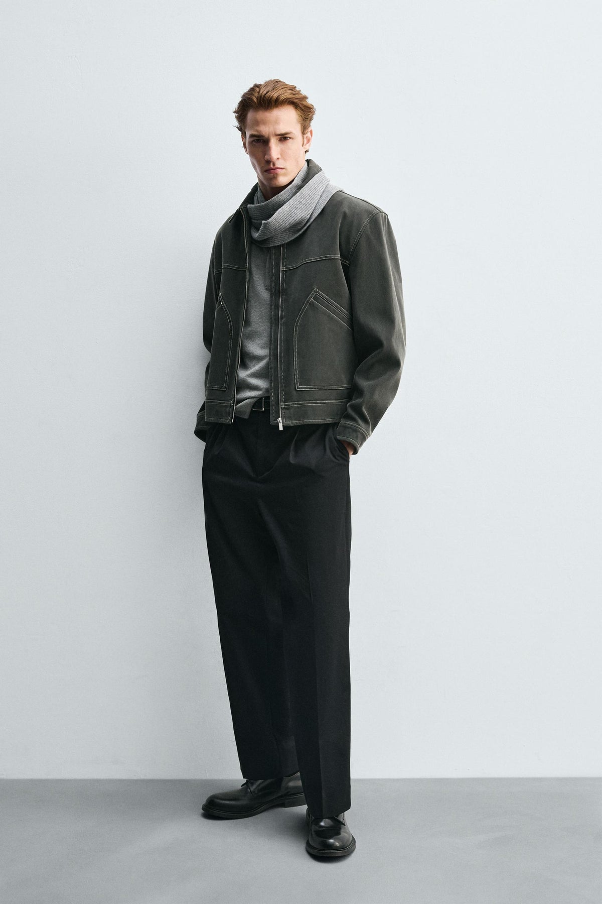 VINTAGE-EFFECT FAUX SUEDE JACKET - Image 1