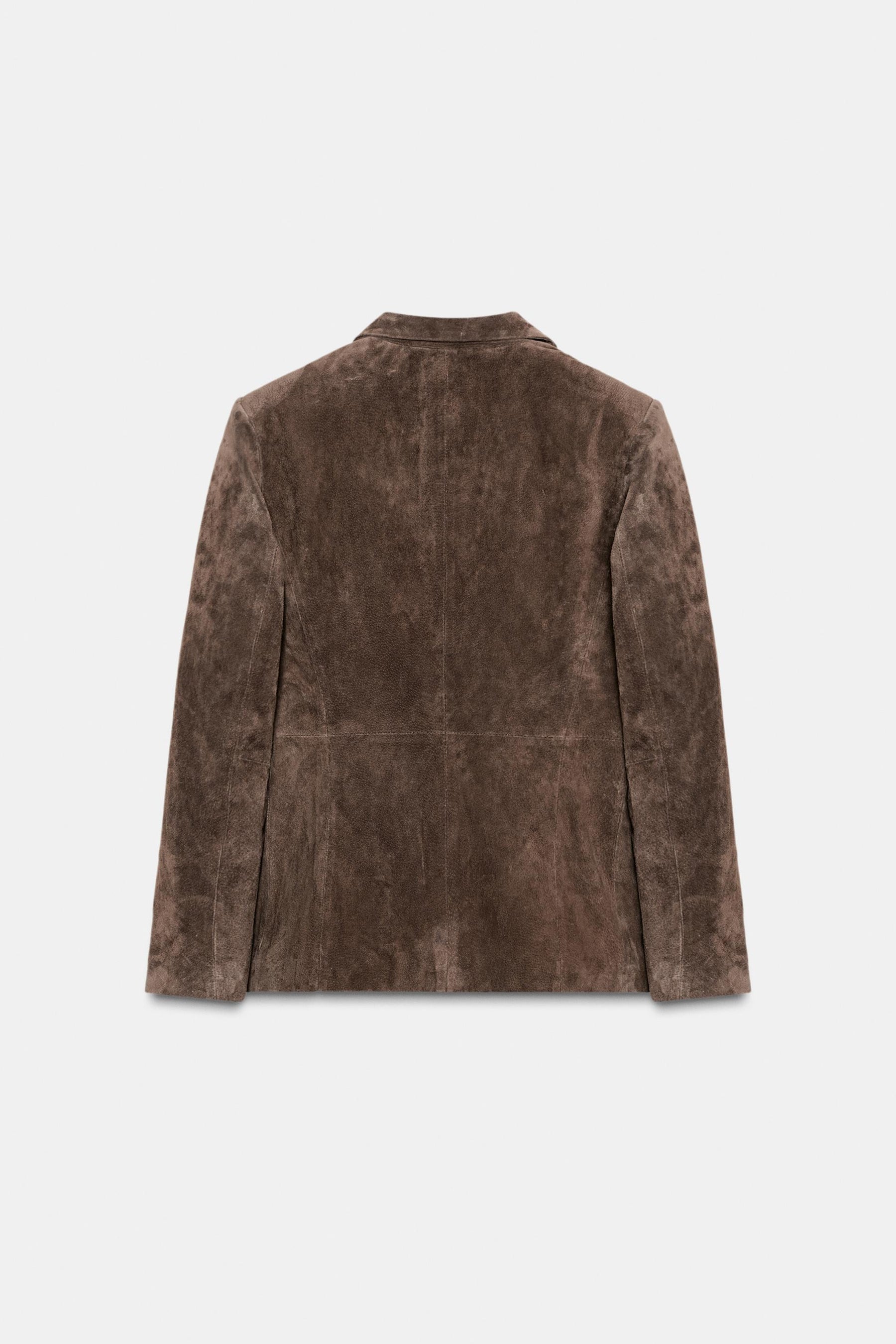 Zweireihiger Lederblazer