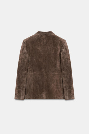 Zweireihiger Lederblazer