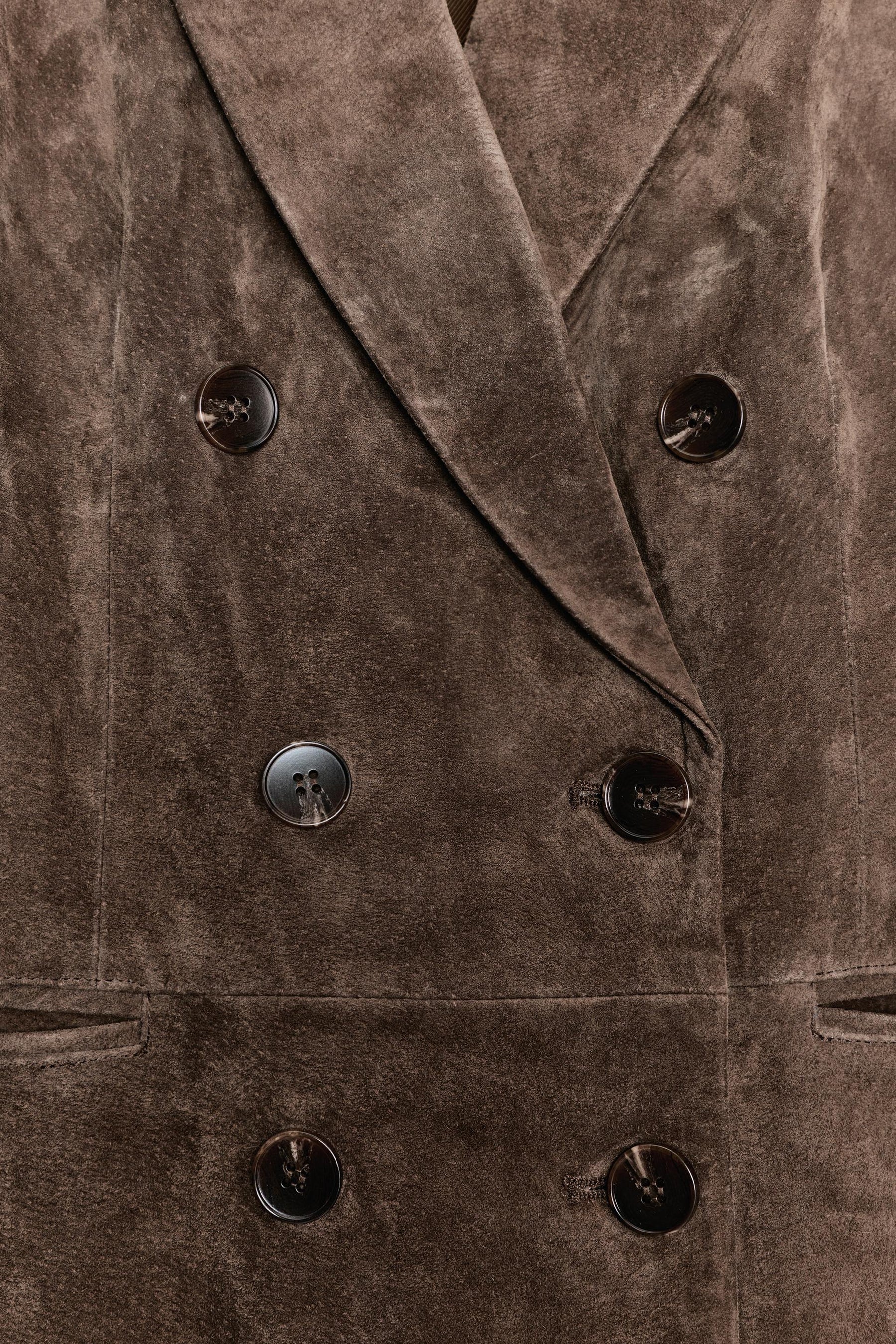 Zweireihiger Lederblazer