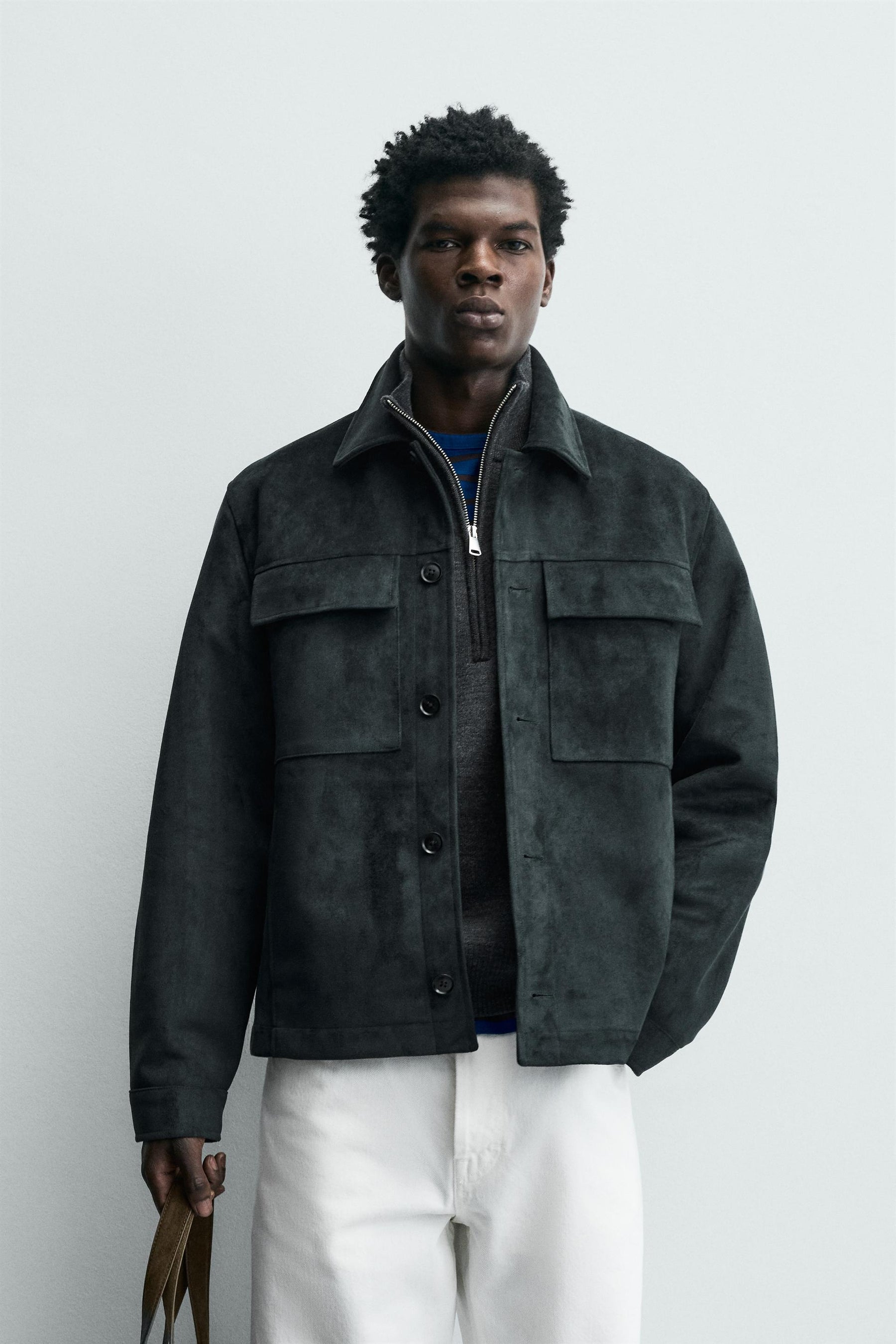 FAUX SUEDE OVERSHIRT - Image 3