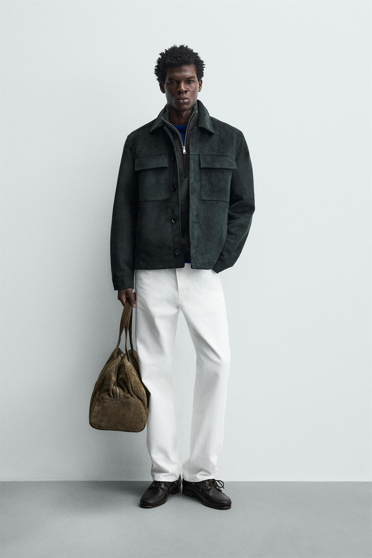 FAUX SUEDE OVERSHIRT - Image 1