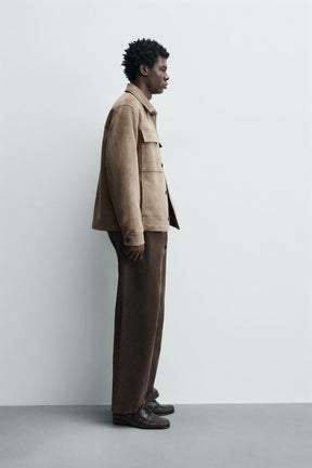 Wildlederimitat-Overshirt