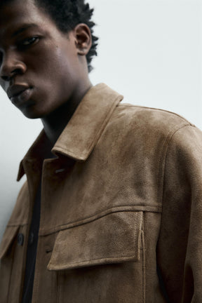 Wildlederimitat-Overshirt