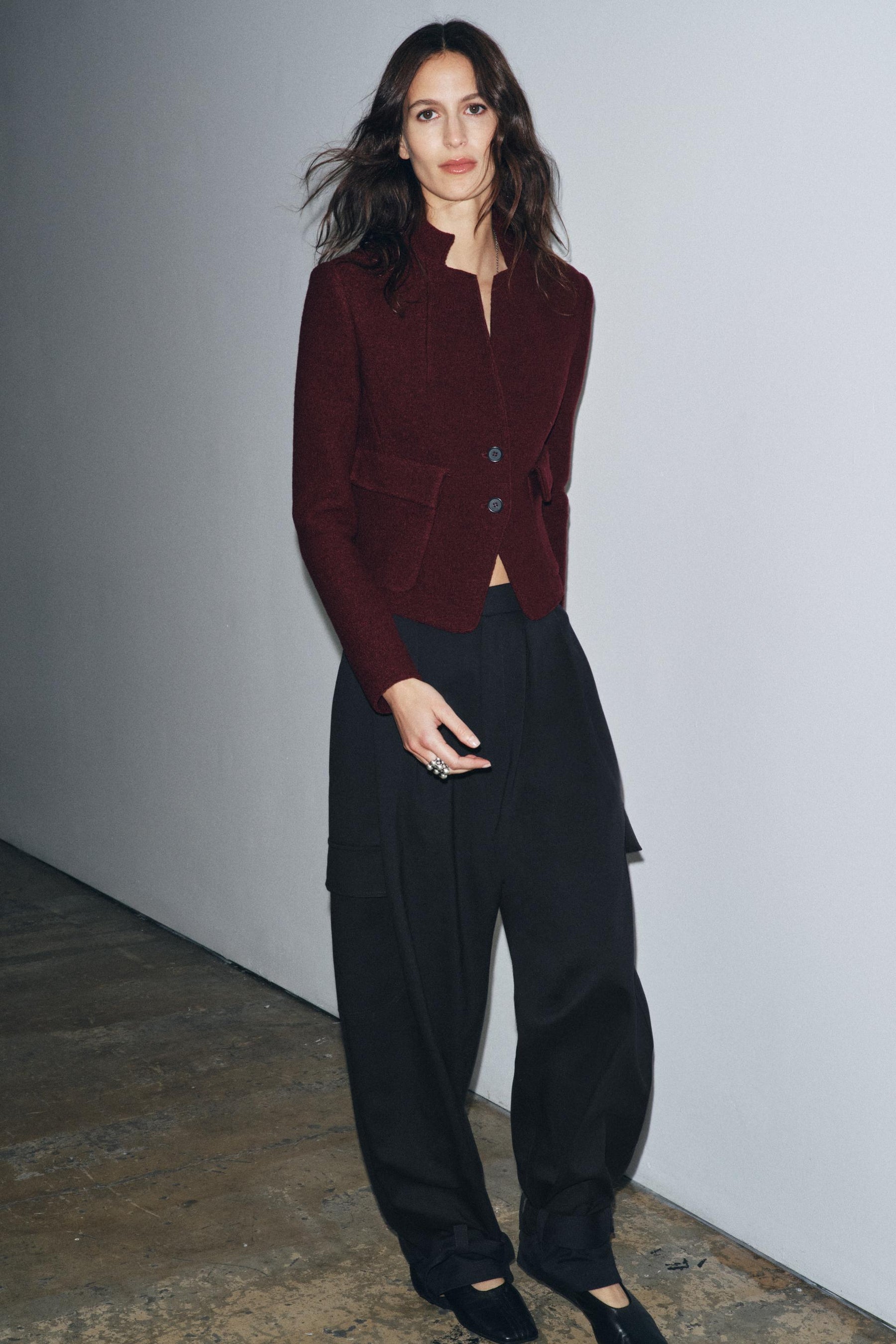 Taillierte Jacke aus Wollbouclé