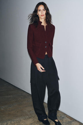 Taillierte Jacke aus Wollbouclé