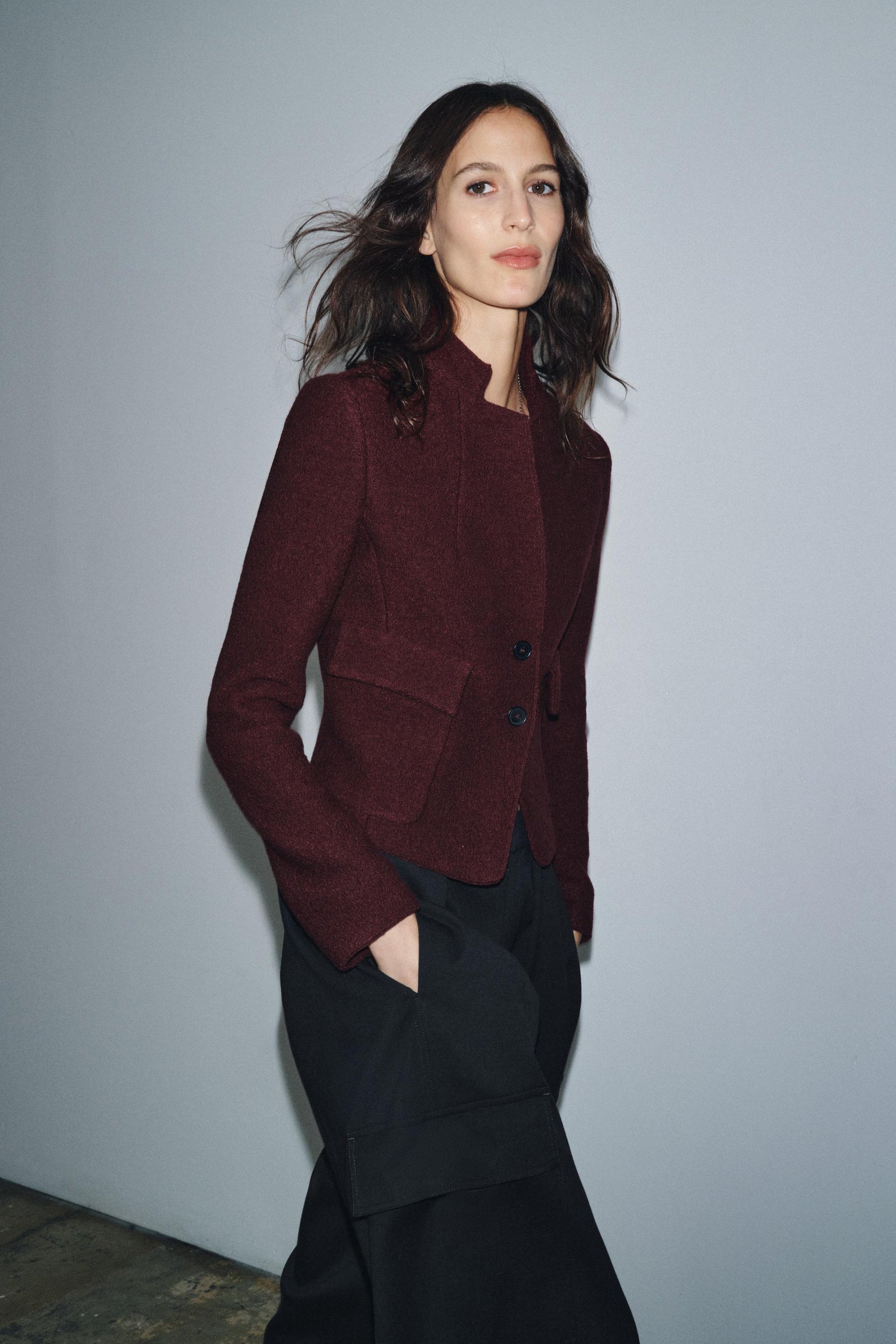 Taillierte Jacke aus Wollbouclé