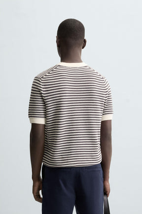 STRIPED KNIT T-SHIRT - Image 3