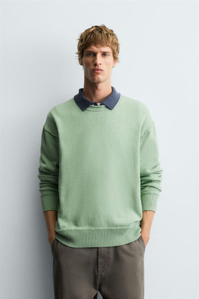 REVERSE EFFECT COTTON SWEATER - Image 2