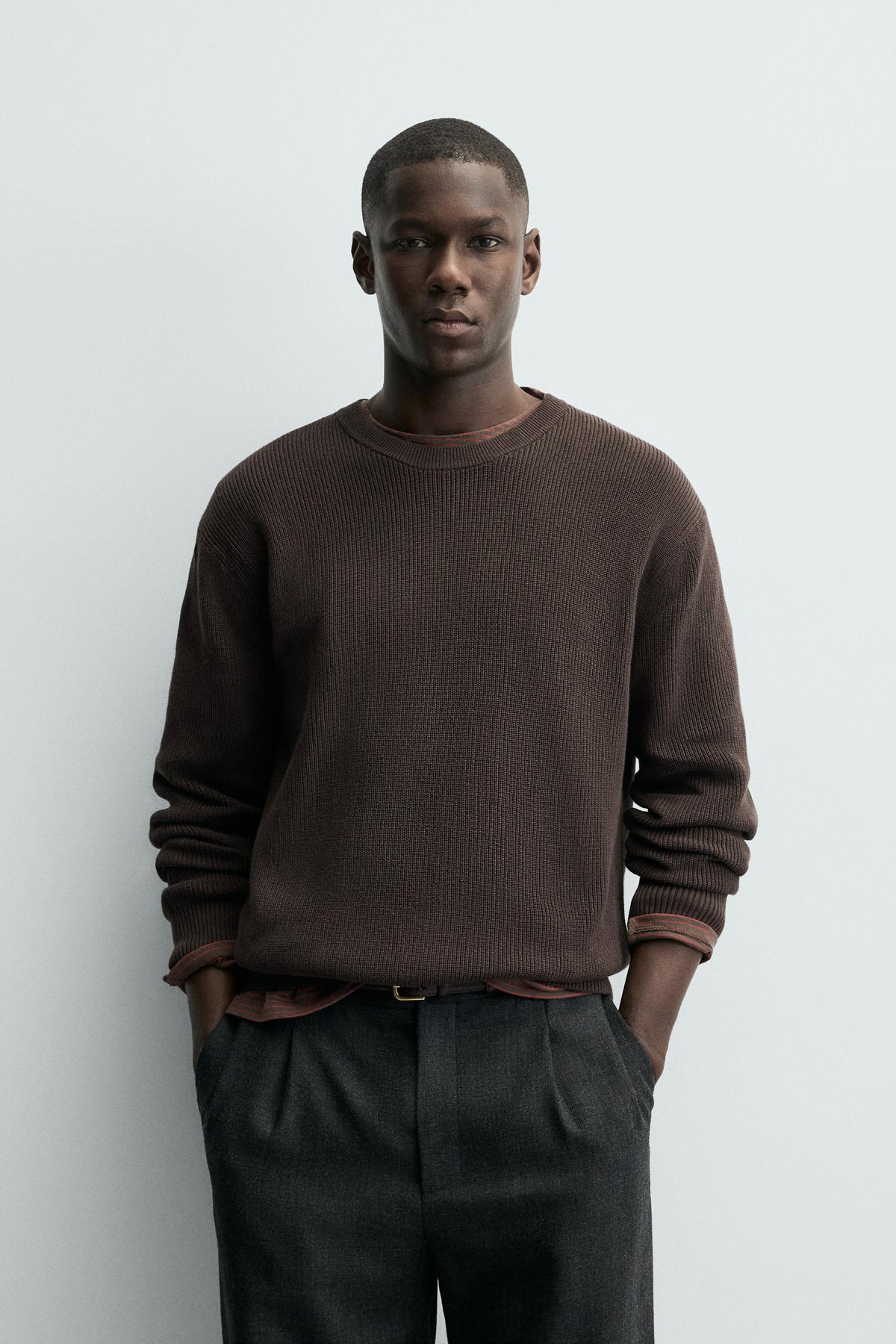 Strukturierter Strickpullover