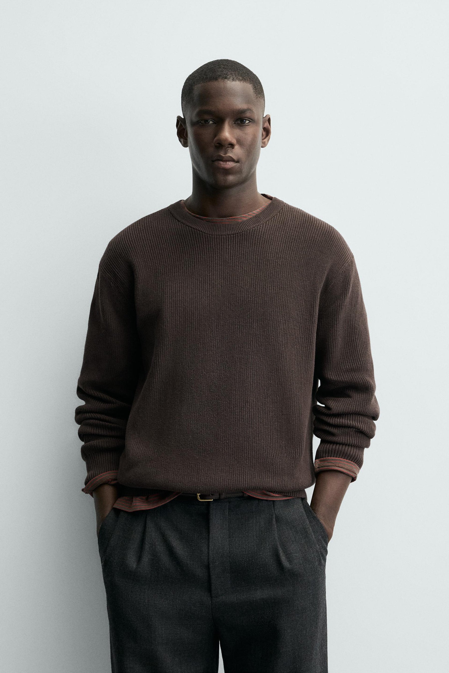 Strukturierter Strickpullover