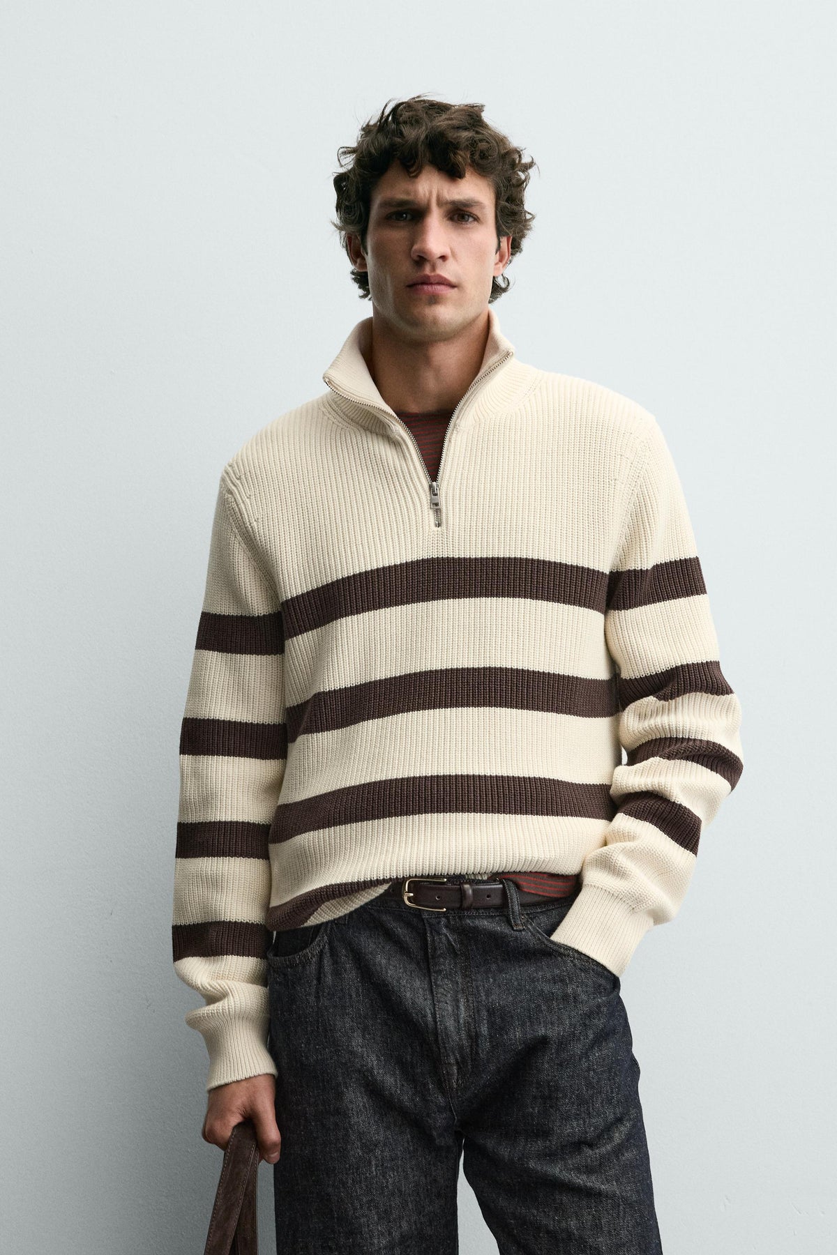 PURL KNIT QUARTER-ZIP JUMPER - Image 2