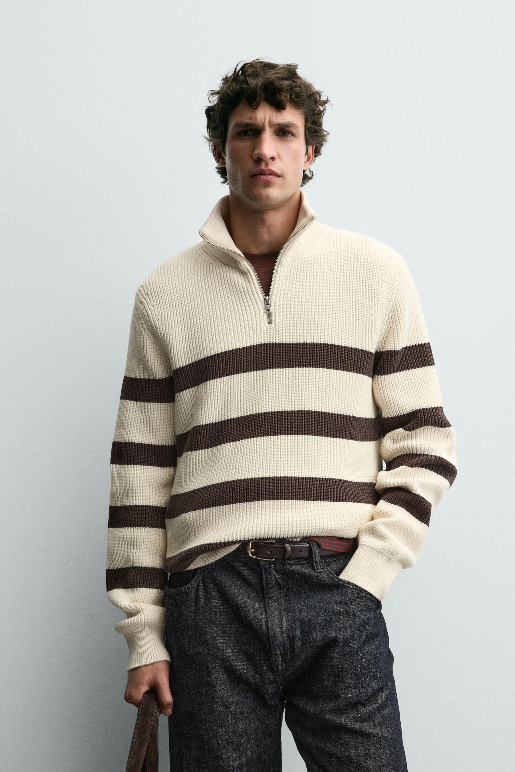 PURL KNIT QUARTER-ZIP JUMPER - Image 2