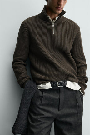 Strickpullover mit Reißverschluss