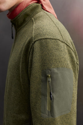 CONTRAST FLEECE KNIT CARDIGAN - Image 5