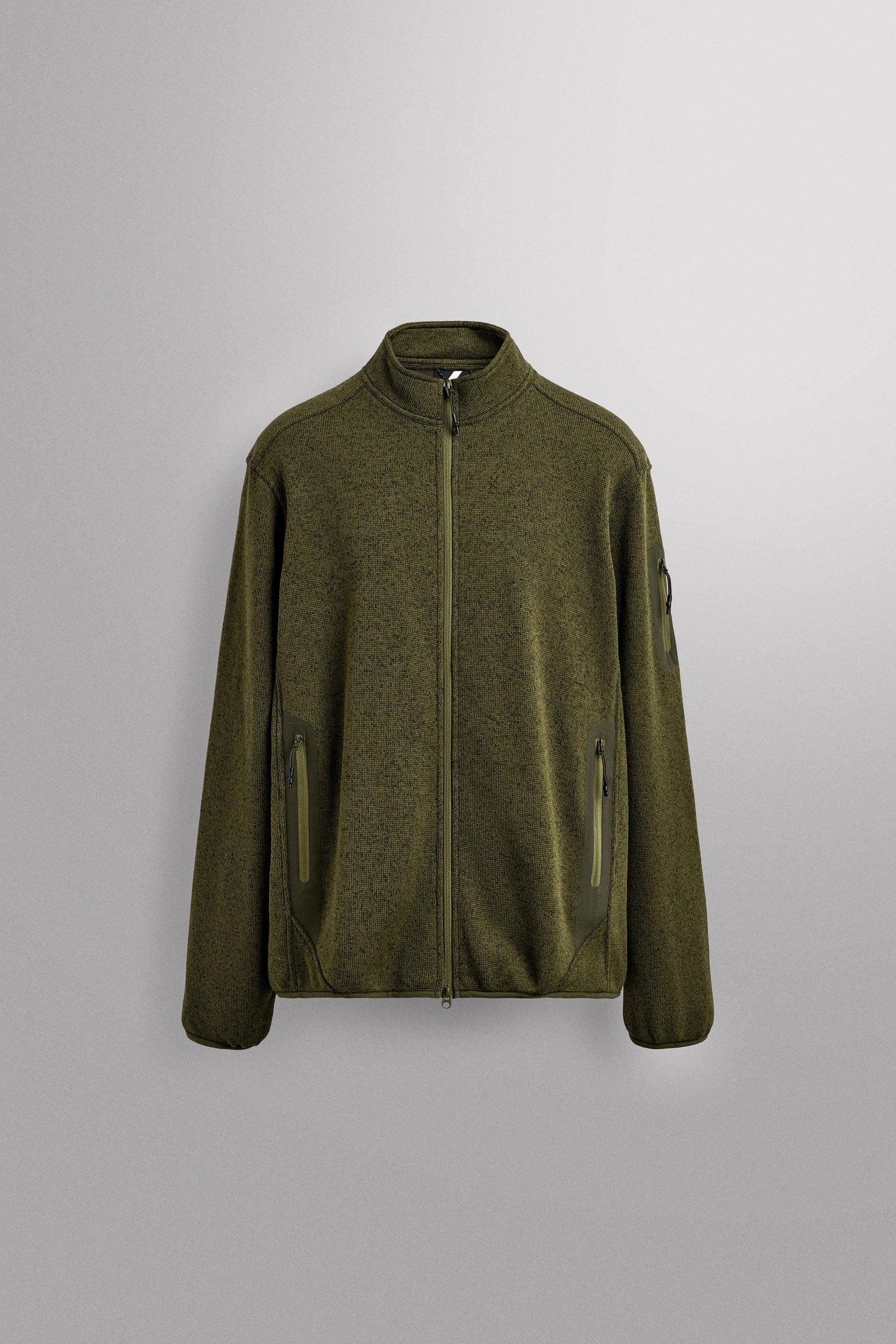 CONTRAST FLEECE KNIT CARDIGAN - Image 6