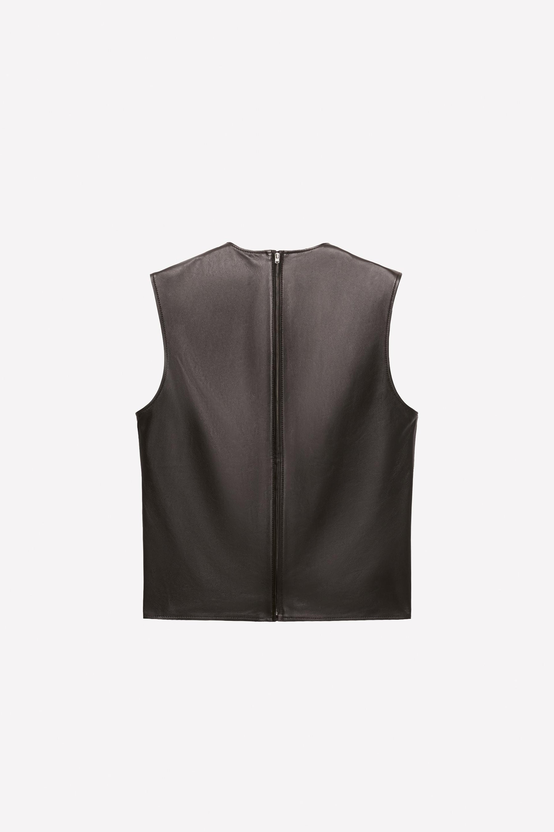 Leather Waistcoat With Studs - Image 2