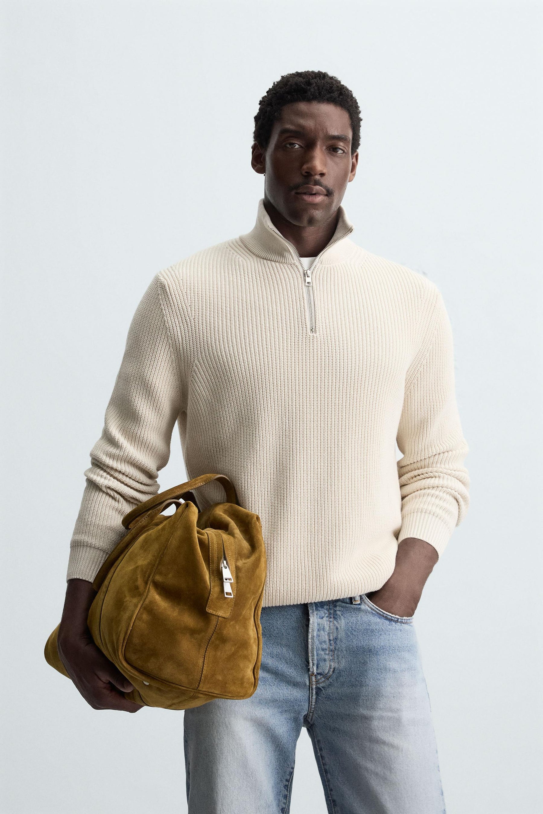 Strickpullover mit Reißverschluss