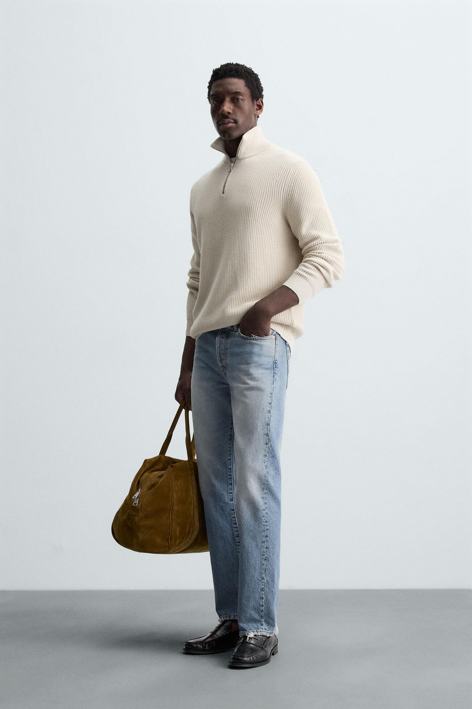 Strickpullover mit Reißverschluss