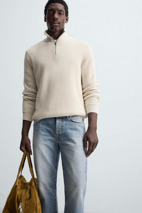 Strickpullover mit Reißverschluss