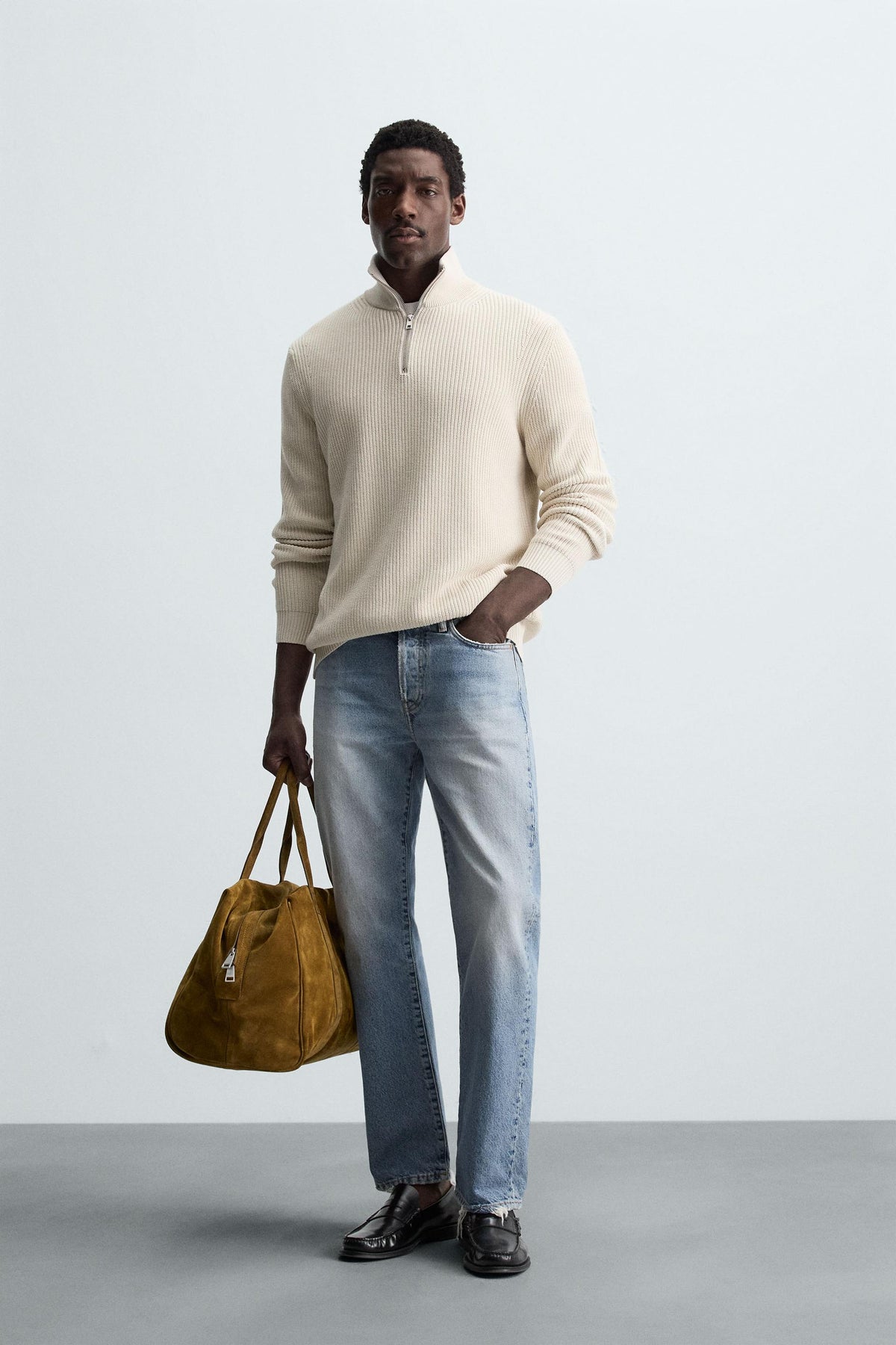 Strickpullover mit Reißverschluss