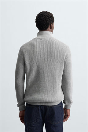PURL KNIT QUARTER-ZIP JUMPER - Image 3