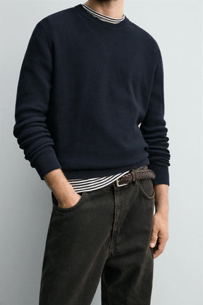 REGULAR FIT WAFFLE JUMPER - Image 6