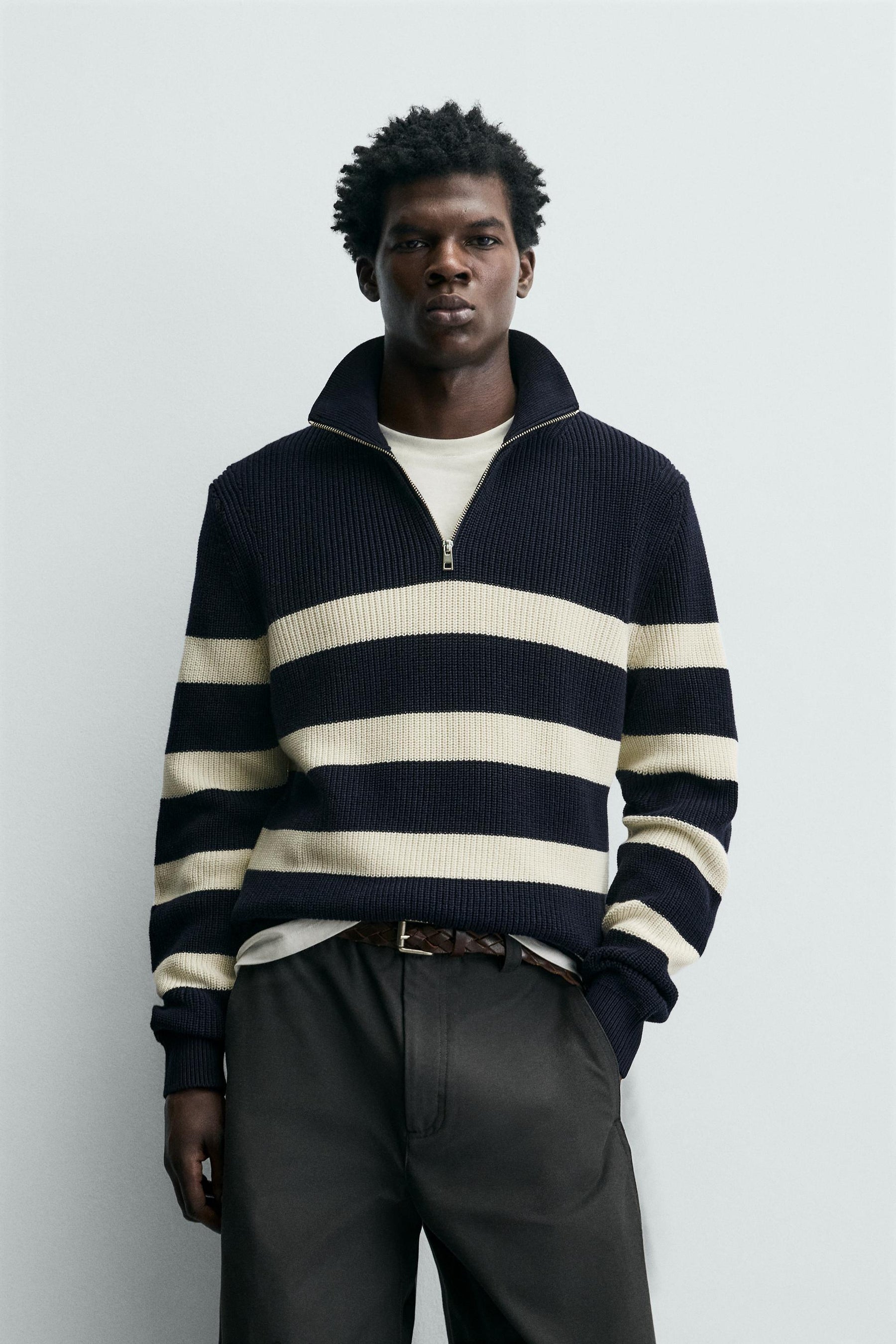 PURL KNIT QUARTER-ZIP JUMPER - Image 2