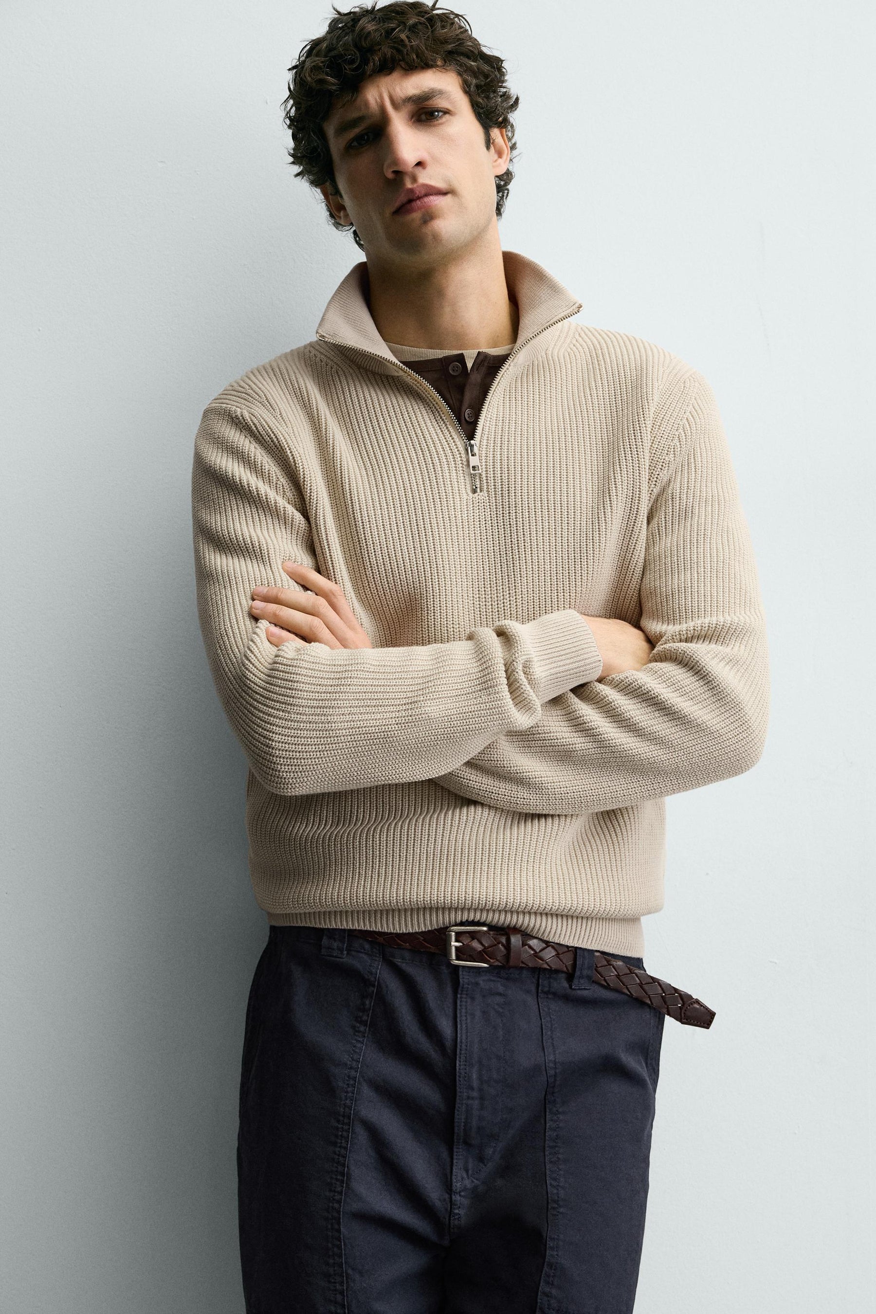 Strickkragen mit Reißverschluss