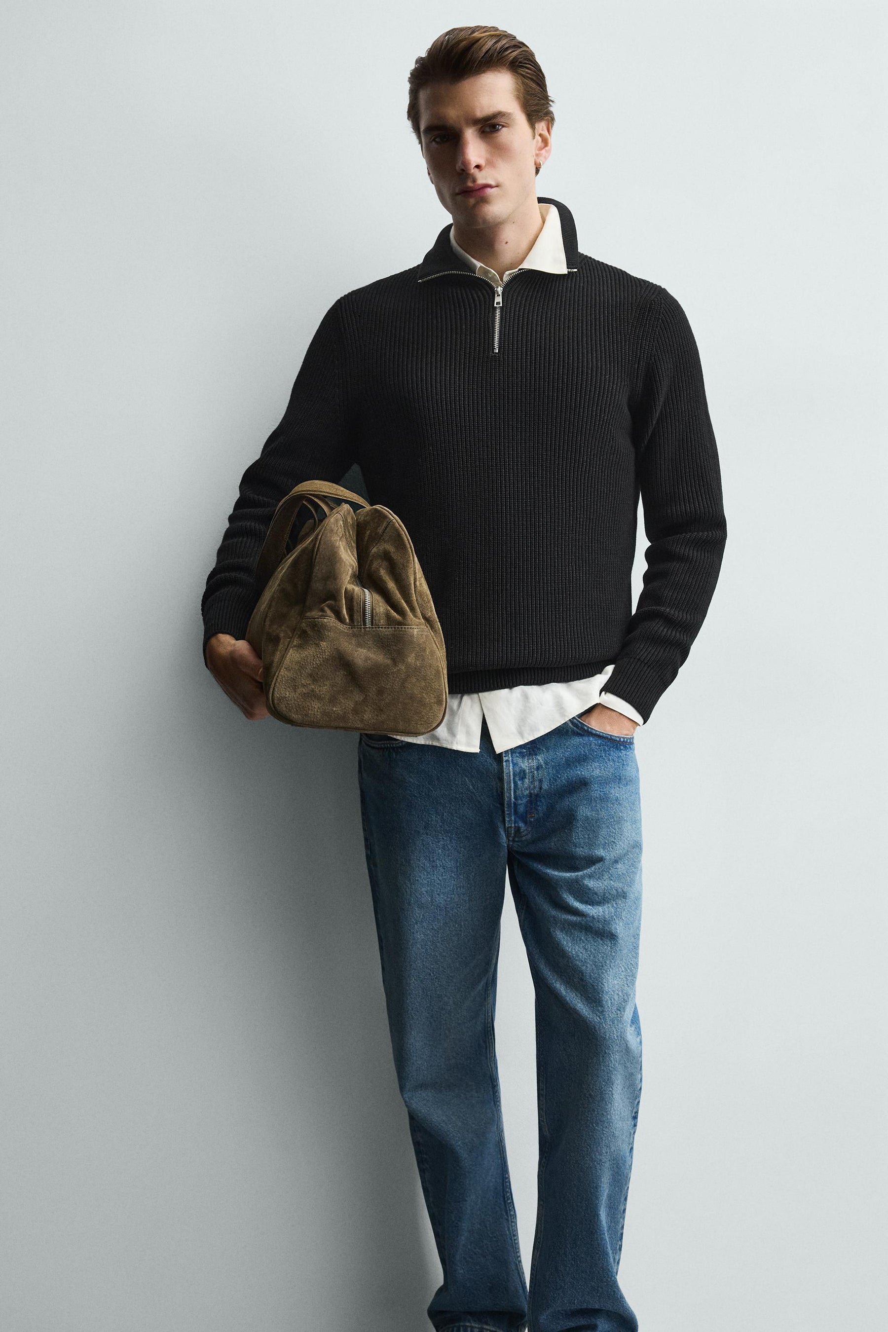 PURL KNIT QUARTER-ZIP JUMPER - Image 6