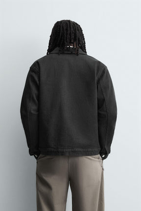 DENIM ZIP-UP OVERSHIRT - Image 3