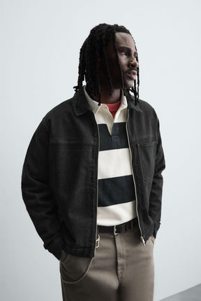 DENIM ZIP-UP OVERSHIRT - Image 6